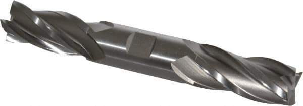 Hertel - 7/8", 1-7/8" LOC, 7/8" Shank Diam, 6-1/8" OAL, 4 Flute, High Speed Steel Square End Mill - Double End, Uncoated, Spiral Flute, 30° Helix, Centercutting, Right Hand Cut, Right Hand Flute - Eagle Tool & Supply