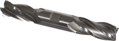 Hertel - 7/8", 1-7/8" LOC, 7/8" Shank Diam, 6-1/8" OAL, 4 Flute, High Speed Steel Square End Mill - Double End, Uncoated, Spiral Flute, 30° Helix, Centercutting, Right Hand Cut, Right Hand Flute - Eagle Tool & Supply