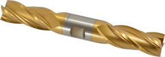 Hertel - 7/8", 1-7/8" LOC, 7/8" Shank Diam, 6-1/8" OAL, 4 Flute, High Speed Steel Square End Mill - Double End, TiN Finish, Spiral Flute, 30° Helix, Centercutting, Right Hand Cut, Right Hand Flute - Eagle Tool & Supply
