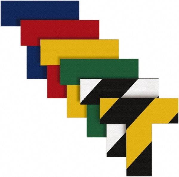 NMC - Yellow Solid Color Vinyl Die Cut Shape Angles - 2" Wide x 0.02" Thick, General Traffic - Eagle Tool & Supply