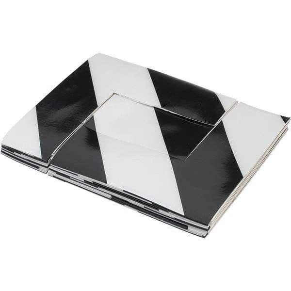 NMC - Black & White Striped Vinyl Die Cut Shape Angles - 2" Wide x 0.02" Thick, General Traffic - Eagle Tool & Supply