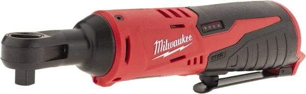 Milwaukee Tool - 3/8" Drive 12 Volt Inline Cordless Impact Wrench & Ratchet - 250 RPM, 35 Ft/Lb Torque, Lithium-Ion Batteries Not Included - Eagle Tool & Supply