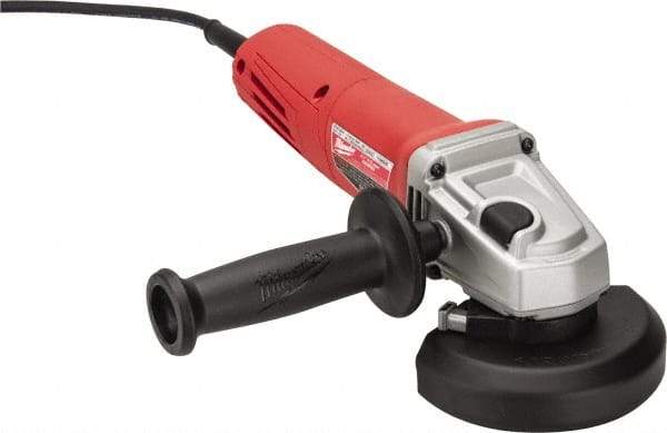 Milwaukee Tool - 4-1/2" Wheel Diam, 11,000 RPM, Corded Angle & Disc Grinder - 5/8-11 Spindle, 120 Volts, 11 Amps - Eagle Tool & Supply