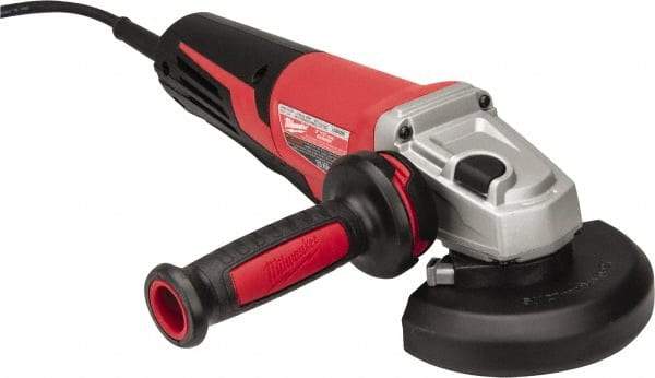 Milwaukee Tool - 5" Wheel Diam, 11,000 RPM, Corded Angle & Disc Grinder - 5/8-11 Spindle, 120 Volts, 13 Amps - Eagle Tool & Supply