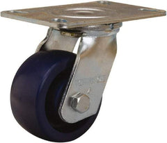 Hamilton - 4" Diam x 2" Wide x 5-5/8" OAH Top Plate Mount Swivel Caster - Polyurethane, 750 Lb Capacity, Sealed Precision Ball Bearing, 4-1/2 x 6-1/4" Plate - Eagle Tool & Supply