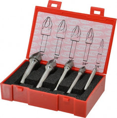 Keo - 5 Piece, 1/4 to 3/4" Head Diam, 60° Included Angle, Single End Countersink Set - Eagle Tool & Supply