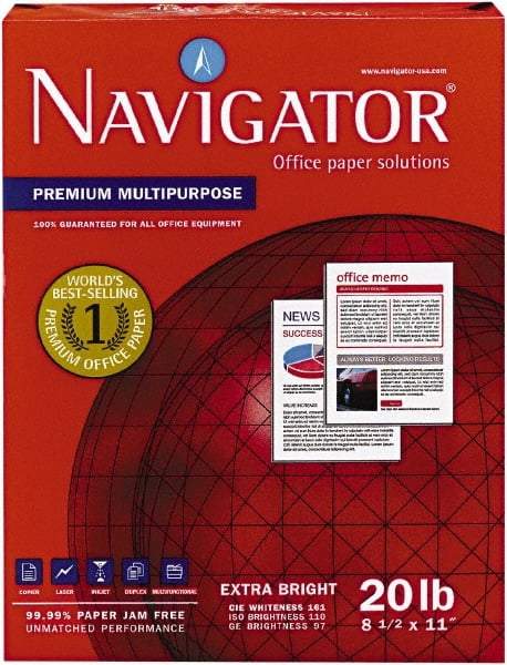 Navigator - White Copy Paper - Use with Laser Printers, Copiers, Fax Machines, Multifunction Machines - Eagle Tool & Supply