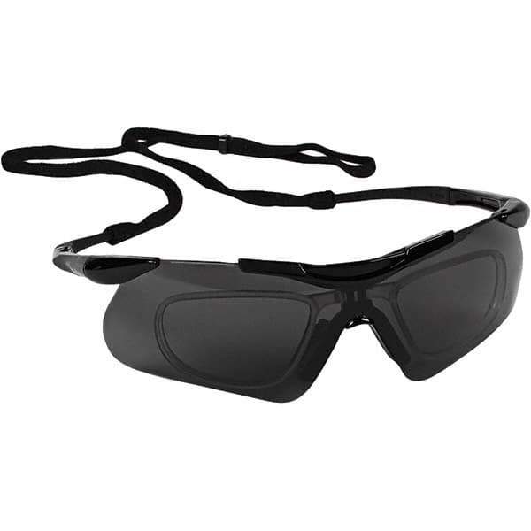 KleenGuard - Smoke Lenses, Frameless Safety Glasses - Anti-Fog, Scratch Resistant, Black Nylon Frame, Size Universal, Wrap Around - Eagle Tool & Supply