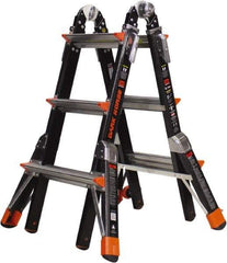 Little Giant Ladder - 10 Steps, 11' High, Type IAA Rating, Fiberglass Multi-Use Ladder - 375 Lb Load Capacity, 29" Base Width - Eagle Tool & Supply