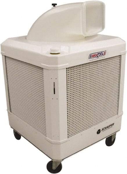 Schaefer Ventilation Equipment - 24 Gal Capacity, 1 hp, 2,460 & 1,660 CFM Evaporative Cooler - 13.7 Amp Rating, 115 Volts, 2 Speed - Eagle Tool & Supply