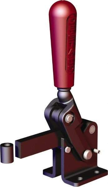De-Sta-Co - 1,574 Lb Holding Capacity, Vertical Handle, Manual Hold Down Toggle Clamp - 90° Handle Movement, 120° Bar Opening, Solid Bar, Flanged Base, Oxide Finish, Forged Alloy Steel - Eagle Tool & Supply