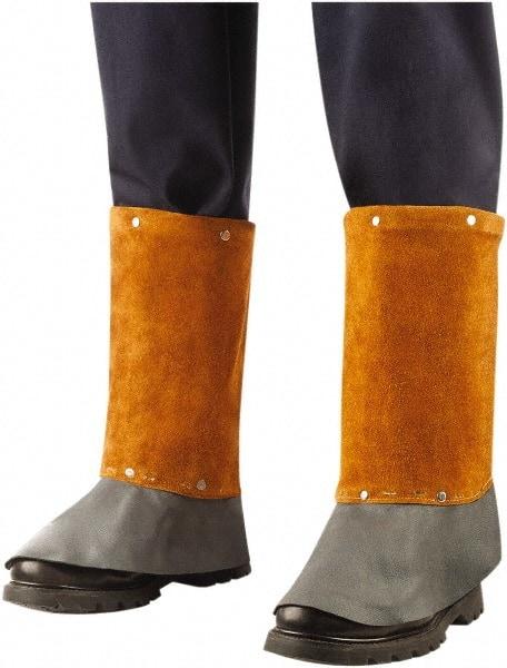 Steiner - Men's 6 General Purpose Spats - 11" High, Plain Toe, Leather Upper, Brown, Steel Spring Frame - Eagle Tool & Supply