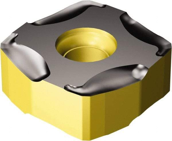 Sandvik Coromant - R3651505 KM Grade 3330 Carbide Milling Insert - TiCN/Al2O3/TiN Finish, 5.66mm Thick, 15mm Inscribed Circle, 0.3mm Corner Radius - Eagle Tool & Supply