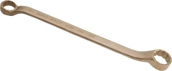 Ampco - 1-1/4" x 1-7/16" 12 Point Offset Box Wrench - Double End, 19-1/4" OAL, Aluminum Bronze - Eagle Tool & Supply