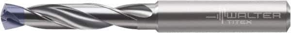 Walter-Titex - 4.2mm 140° Spiral Flute Solid Carbide Screw Machine Drill Bit - Tinal Finish, Right Hand Cut, 24mm Flute Length, 66mm OAL, X-treme Inox Point, Straight Shank, Through Coolant - Eagle Tool & Supply