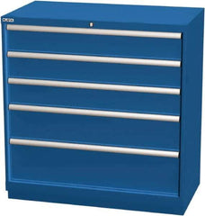 LISTA - 5 Drawer, Modular Storage Cabinet - Steel, 40-1/4" Wide x 22-1/2" Deep x 41-3/4" High, Blue - Eagle Tool & Supply