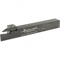 Walter - External Thread, 0.827" Max Depth of Cut, 3mm Min Groove Width, 150.01mm OAL, Right Hand Indexable Grooving Cutoff Toolholder - 19.05mm Shank Height x 19.05mm Shank Width, GX24-2E3/F3.. Insert Style, G1011 Toolholder Style - Eagle Tool & Supply