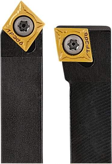 Seco - SCDC, Left Hand Cut, 45° Lead Angle, 14mm Shank Height x 14mm Shank Width, Neutral Rake Indexable Turning Toolholder - 150mm OAL, CC..09T3.. Insert Compatibility, Series Screw Lock - Eagle Tool & Supply