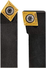 Seco - SCDC, Left Hand Cut, 45° Lead Angle, 14mm Shank Height x 14mm Shank Width, Neutral Rake Indexable Turning Toolholder - 150mm OAL, CC..09T3.. Insert Compatibility, Series Screw Lock - Eagle Tool & Supply