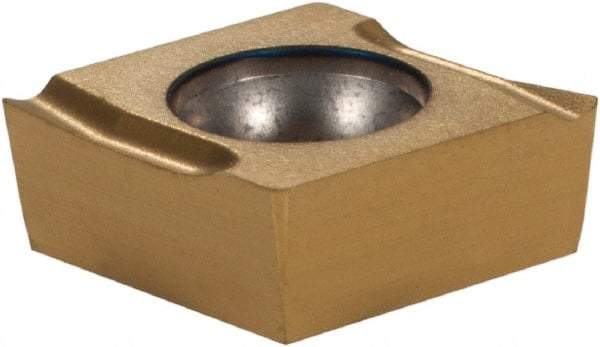 Seco - CCGT32.51 UX Grade CP500 Carbide Turning Insert - TiAlN/TiN Finish, 80° Diamond, 3/8" Inscr Circle, 5/32" Thick, 1/64" Corner Radius - Eagle Tool & Supply