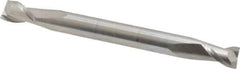 Cleveland - 3/16", 9/32" LOC, 3/16" Shank Diam, 2" OAL, 2 Flute, High Speed Steel Square End Mill - Double End, Uncoated, Spiral Flute, 30° Helix, Centercutting, Right Hand Cut, Right Hand Flute, Series HMD-2 - Eagle Tool & Supply