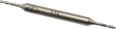 Cleveland - 1/16", 7/32" LOC, 3/16" Shank Diam, 2-1/2" OAL, 2 Flute, High Speed Steel Square End Mill - Double End, Uncoated, Spiral Flute, 30° Helix, Centercutting, Right Hand Cut, Right Hand Flute, Series HMD-2 - Eagle Tool & Supply