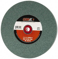 Camel Grinding Wheels - 80 Grit Silicon Carbide Bench & Pedestal Grinding Wheel - 7" Diam x 1" Hole x 1" Thick, 3760 Max RPM, I Hardness, Medium Grade , Vitrified Bond - Eagle Tool & Supply