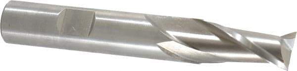 Cleveland - 1/2", 1" LOC, 1/2" Shank Diam, 3-1/4" OAL, 2 Flute, Cobalt Square End Mill - Single End, Uncoated, Spiral Flute, 30° Helix, Centercutting, Right Hand Cut, Right Hand Flute, Series HGC-2 - Eagle Tool & Supply