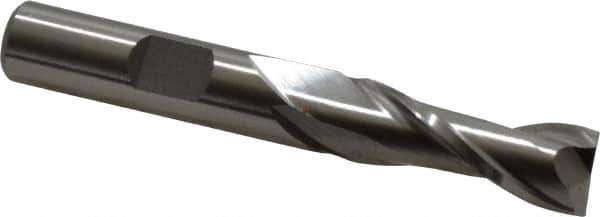 Cleveland - 25/64", 13/16" LOC, 3/8" Shank Diam, 2-11/16" OAL, 2 Flute, Cobalt Square End Mill - Single End, Uncoated, Spiral Flute, 30° Helix, Centercutting, Right Hand Cut, Right Hand Flute, Series HGC-2 - Eagle Tool & Supply