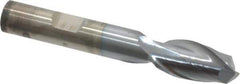 Cleveland - 7/16", 13/16" LOC, 3/8" Shank Diam, 2-11/16" OAL, 2 Flute, Cobalt Square End Mill - Single End, TiCN Finish, Spiral Flute, 30° Helix, Centercutting, Right Hand Cut, Right Hand Flute, Series HGC-2 - Eagle Tool & Supply