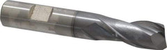 Cleveland - 5/8", 1-5/16" LOC, 5/8" Shank Diam, 3-1/4" OAL, 2 Flute, Cobalt Square End Mill - Single End, TiCN Finish, Spiral Flute, 30° Helix, Centercutting, Right Hand Cut, Right Hand Flute, Series HGC-2 - Eagle Tool & Supply