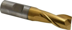Cleveland - 3/4", 1-5/16" LOC, 3/4" Shank Diam, 3-7/8" OAL, 2 Flute, Cobalt Square End Mill - Single End, TiN Finish, Spiral Flute, 30° Helix, Centercutting, Right Hand Cut, Right Hand Flute, Series HGC-2 - Eagle Tool & Supply