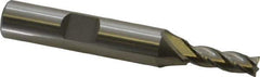 Cleveland - 13/64", 5/8" LOC, 3/8" Shank Diam, 2-7/16" OAL, 4 Flute, High Speed Steel Square End Mill - Single End, Uncoated, Spiral Flute, 30° Helix, Centercutting, Right Hand Cut, Right Hand Flute, Series HG-4C - Eagle Tool & Supply