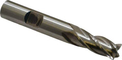 Cleveland - 11/32", 3/4" LOC, 3/8" Shank Diam, 2-1/2" OAL, 4 Flute, High Speed Steel Square End Mill - Single End, Uncoated, Spiral Flute, 30° Helix, Centercutting, Right Hand Cut, Right Hand Flute, Series HG-4C - Eagle Tool & Supply
