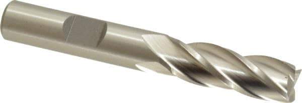 Cleveland - 25/64", 1" LOC, 3/8" Shank Diam, 2-11/16" OAL, 4 Flute, High Speed Steel Square End Mill - Single End, Uncoated, Spiral Flute, 30° Helix, Centercutting, Right Hand Cut, Right Hand Flute, Series HG-4C - Eagle Tool & Supply