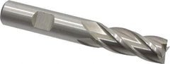 Cleveland - 1/2", 1-1/4" LOC, 1/2" Shank Diam, 3-1/4" OAL, 4 Flute, High Speed Steel Square End Mill - Single End, Uncoated, Spiral Flute, 30° Helix, Centercutting, Right Hand Cut, Right Hand Flute, Series HG-4C - Eagle Tool & Supply