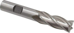 Cleveland - 9/16", 1-3/8" LOC, 1/2" Shank Diam, 3-3/8" OAL, 4 Flute, High Speed Steel Square End Mill - Single End, Uncoated, Spiral Flute, 30° Helix, Centercutting, Right Hand Cut, Right Hand Flute, Series HG-4C - Eagle Tool & Supply