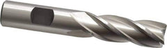 Cleveland - 5/8", 1-5/8" LOC, 5/8" Shank Diam, 3-3/4" OAL, 4 Flute, High Speed Steel Square End Mill - Single End, Uncoated, Spiral Flute, 30° Helix, Centercutting, Right Hand Cut, Right Hand Flute, Series HG-4C - Eagle Tool & Supply