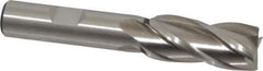 Cleveland - 5/8", 1-3/8" LOC, 1/2" Shank Diam, 3-3/8" OAL, 4 Flute, High Speed Steel Square End Mill - Single End, Uncoated, Spiral Flute, 30° Helix, Centercutting, Right Hand Cut, Right Hand Flute, Series HG-4C - Eagle Tool & Supply