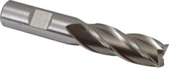 Cleveland - 21/32", 1-5/8" LOC, 5/8" Shank Diam, 3-3/4" OAL, 4 Flute, High Speed Steel Square End Mill - Single End, Uncoated, Spiral Flute, 30° Helix, Centercutting, Right Hand Cut, Right Hand Flute, Series HG-4C - Eagle Tool & Supply