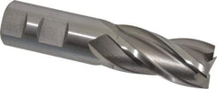 Cleveland - 1", 2" LOC, 1" Shank Diam, 4-1/2" OAL, 4 Flute, High Speed Steel Square End Mill - Single End, Uncoated, Spiral Flute, 30° Helix, Centercutting, Right Hand Cut, Right Hand Flute, Series HG-4C - Eagle Tool & Supply