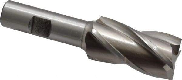 Cleveland - 1", 1-7/8" LOC, 5/8" Shank Diam, 4" OAL, 4 Flute, High Speed Steel Square End Mill - Single End, Uncoated, Spiral Flute, 30° Helix, Centercutting, Right Hand Cut, Right Hand Flute, Series HG-4C - Eagle Tool & Supply