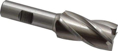 Cleveland - 1", 1-7/8" LOC, 5/8" Shank Diam, 4" OAL, 4 Flute, High Speed Steel Square End Mill - Single End, Uncoated, Spiral Flute, 30° Helix, Centercutting, Right Hand Cut, Right Hand Flute, Series HG-4C - Eagle Tool & Supply