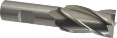 Cleveland - 1", 1-7/8" LOC, 3/4" Shank Diam, 4-1/8" OAL, 4 Flute, High Speed Steel Square End Mill - Single End, Uncoated, Spiral Flute, 30° Helix, Centercutting, Right Hand Cut, Right Hand Flute, Series HG-4C - Eagle Tool & Supply