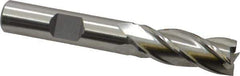 Cleveland - 13/32", 1" LOC, 3/8" Shank Diam, 2-11/16" OAL, 4 Flute, High Speed Steel Square End Mill - Single End, Uncoated, Spiral Flute, 30° Helix, Centercutting, Right Hand Cut, Right Hand Flute, Series HG-4C - Eagle Tool & Supply