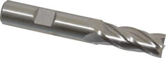 Cleveland - 15/32", 1-1/4" LOC, 1/2" Shank Diam, 3-1/4" OAL, 4 Flute, High Speed Steel Square End Mill - Single End, Uncoated, Spiral Flute, 30° Helix, Centercutting, Right Hand Cut, Right Hand Flute, Series HG-4C - Eagle Tool & Supply