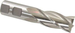 Cleveland - 15/16", 1-7/8" LOC, 7/8" Shank Diam, 4-1/8" OAL, 4 Flute, High Speed Steel Square End Mill - Single End, Uncoated, Spiral Flute, 30° Helix, Centercutting, Right Hand Cut, Right Hand Flute, Series HG-4C - Eagle Tool & Supply
