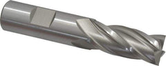 Cleveland - 23/32", 1-5/8" LOC, 3/4" Shank Diam, 3-7/8" OAL, 4 Flute, High Speed Steel Square End Mill - Single End, Uncoated, Spiral Flute, 30° Helix, Centercutting, Right Hand Cut, Right Hand Flute, Series HG-4C - Eagle Tool & Supply