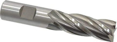 Cleveland - 25/32", 1-7/8" LOC, 3/4" Shank Diam, 4-1/8" OAL, 4 Flute, High Speed Steel Square End Mill - Single End, Uncoated, Spiral Flute, 30° Helix, Centercutting, Right Hand Cut, Right Hand Flute, Series HG-4C - Eagle Tool & Supply