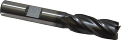 Cleveland - 7/16", 1" LOC, 3/8" Shank Diam, 2-11/16" OAL, 4 Flute, High Speed Steel Square End Mill - Single End, TiCN Finish, Spiral Flute, 30° Helix, Centercutting, Right Hand Cut, Right Hand Flute, Series HG-4C - Eagle Tool & Supply